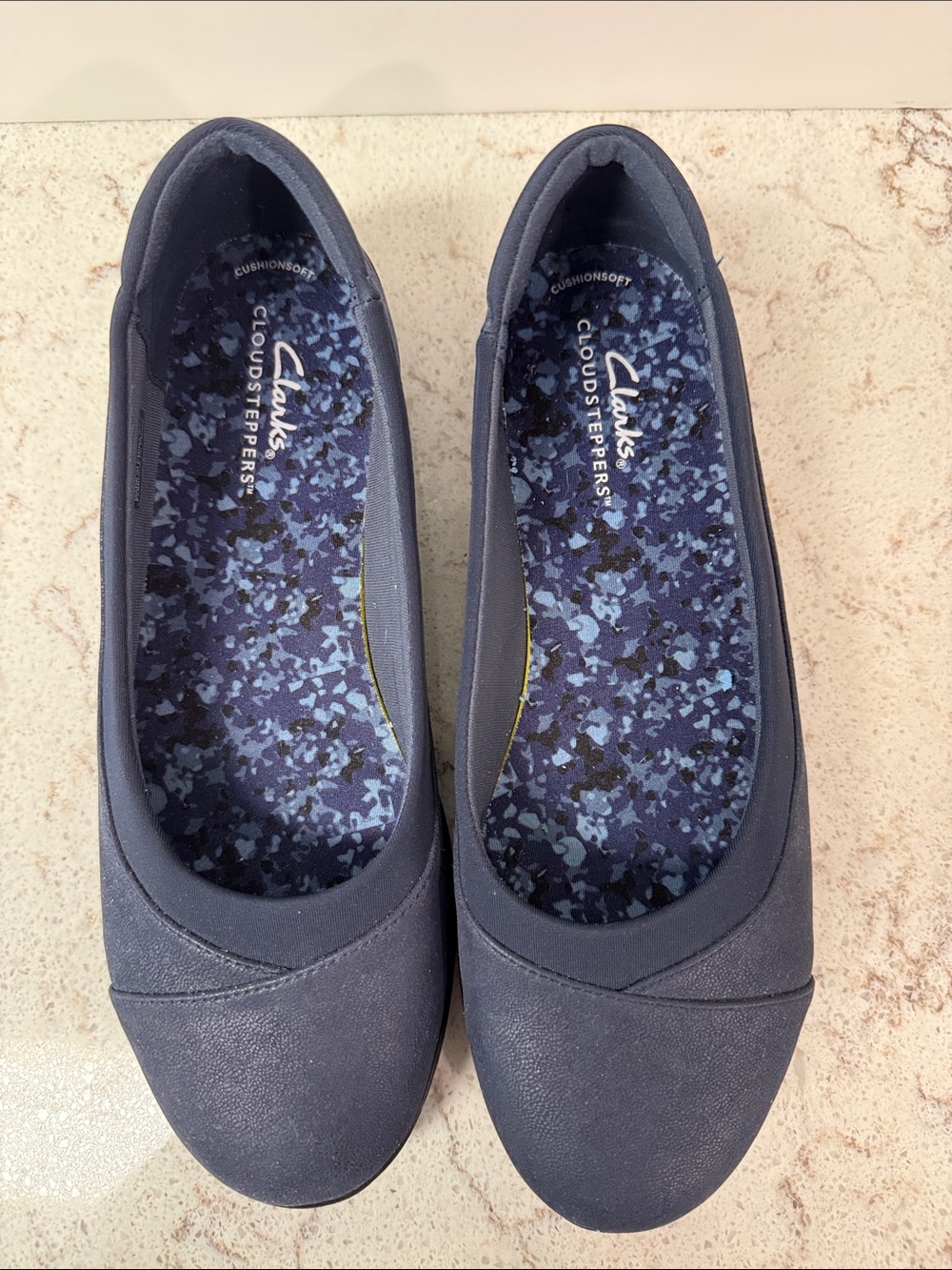 Clarks Navy Blue Women's Slip-On Comfort Flats - Picture 6 of 7